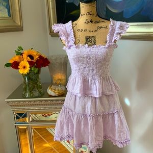 Hill House Lilac Smocked Mini Dress